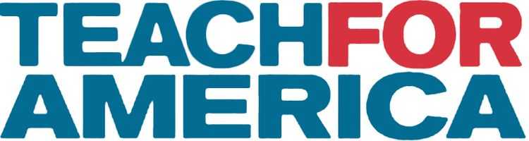 Teach for America's simplistic nonprofit logo design includes its name and only uses red, white, and blue colors.