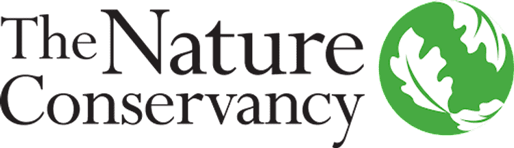 The Nature Conservancy's logo includes its name in a professional font next to a a symbol of leaves.
