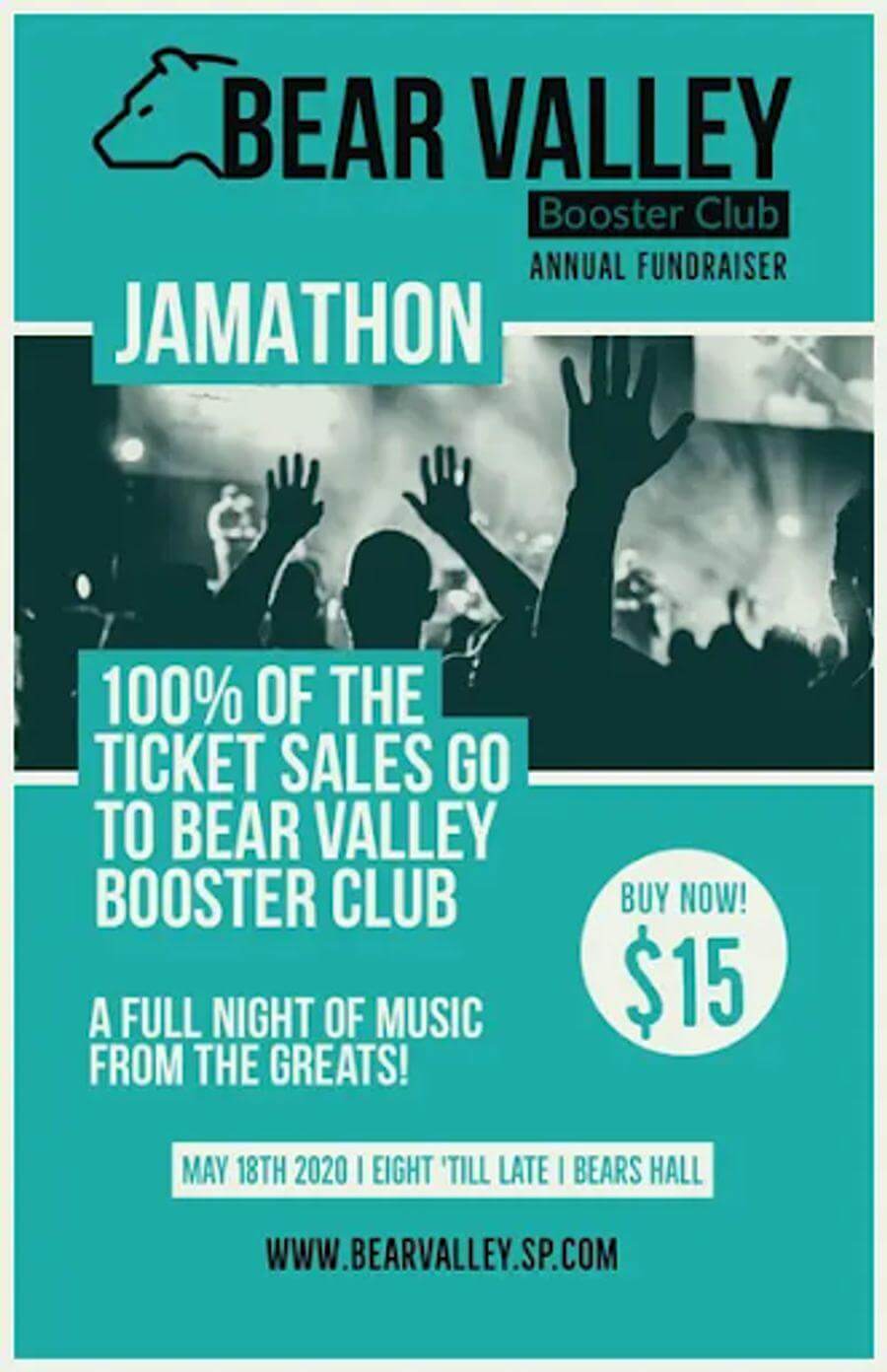 Bear Valley's fundraising flyer infuses clear branding.