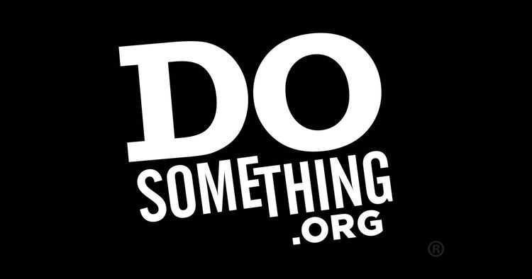 Do Something's nonprofit logo is a black rectangle with the organization's name in large white letters.