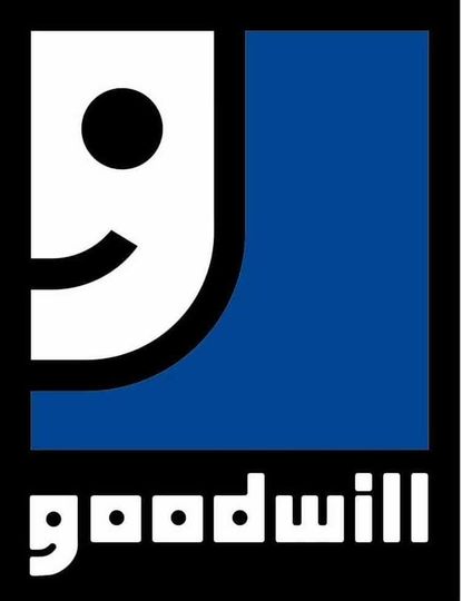 Goodwill's nonprofit logo features its name below a graphic of a smiling face.