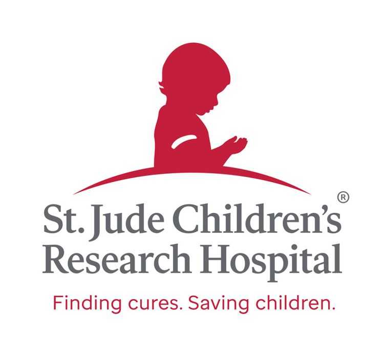 In this well-known nonprofit logo, St. Jude Children's Research Hospital displays an image of a small child above its name and slogan.