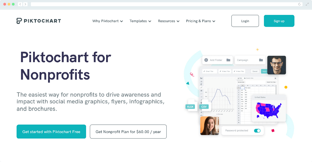 Piktochart for nonprofits is a great option for nonprofits looking to create informative infographics.